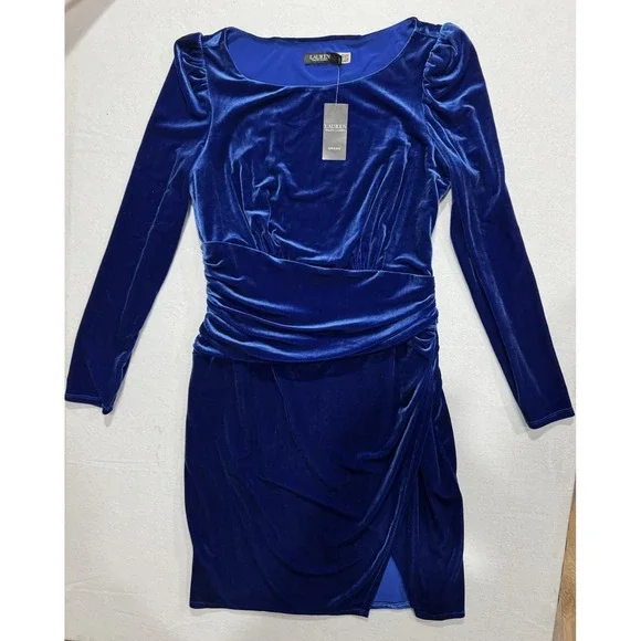 ralph lauren blue velvet dress Black Occasion Gown main image 0
